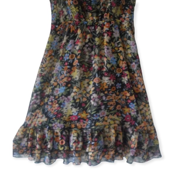 Forever 21 Girls Kids Floral Print Tiered Hem Chiffon Summer Party Dress Small S - Picture 4 of 12
